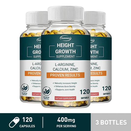 Height Booster Supplements - with Calcium, Vitamin D3 - for Healthy Development and Natural Growth of Children and Teens